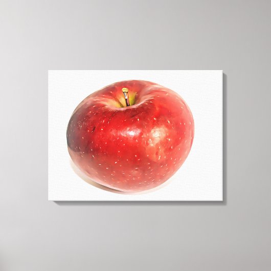 Rode Rijpe Appel Geïllustreerde Kunst Canvas Afdruk (Voorkant)