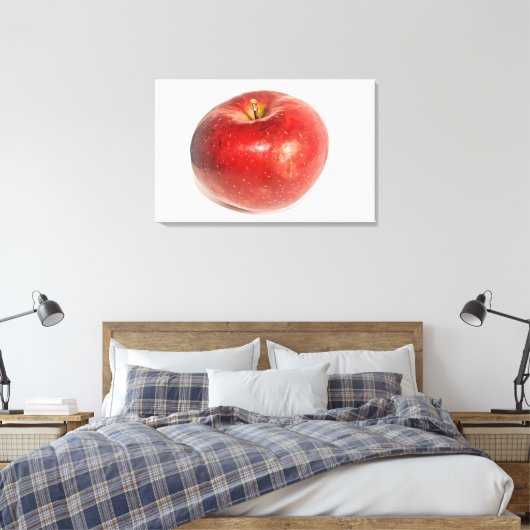 Rode rijpe appel geïllustreerde kunst canvas afdruk (Insitu (Slaapkamer))