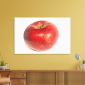 Rode rijpe appel geïllustreerde kunst canvas afdruk (Insitu (Woonkamer))