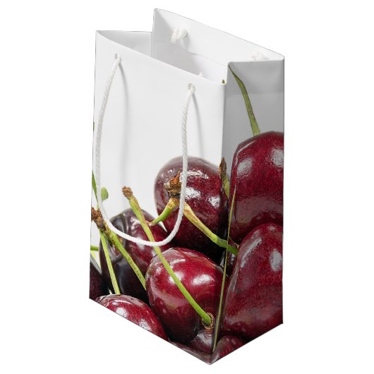 rode, rijpe kersmacro klein cadeauzakje (Achterkant Gekanteld)