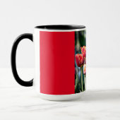 Rode Ringer-Mok met rode Tulpen Mok (Links)