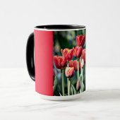 Rode Ringer-Mok met rode Tulpen Mok (Voorkant links)