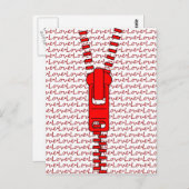 Rode rits met liefde briefkaart (Voorkant / Achterkant)