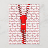 Rode rits met liefde briefkaart (Voorkant)