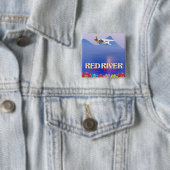 Rode Rivier Cambodja Vakantieposter Vierkante Button 5,1 Cm (In situ)