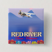 Rode Rivier Cambodja Vakantieposter Vierkante Button 5,1 Cm (Voorkant)