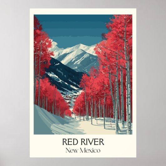 Rode Rivier New Mexico Winterrit Poster (Voorkant)