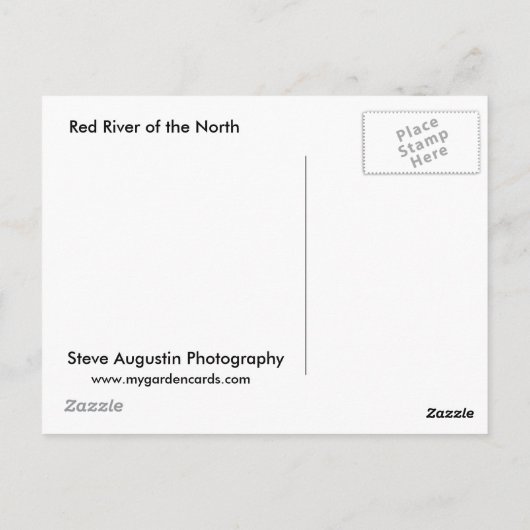 Rode rivier van het noorden briefkaart (Achterkant)