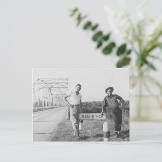 Rode rivierbrug briefkaart (Staand voorkant)