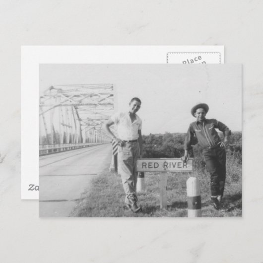 Rode rivierbrug briefkaart (Voorkant / Achterkant)