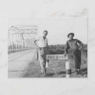 Rode rivierbrug briefkaart