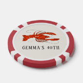 Rode Rivierkreeft Kookgerei Gepersonaliseerd Poker Chips (Enkel)