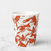 Rode rivierkreeft kookt zeevruchten verjaardagsfee papieren bekers (Achterkant)