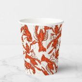 Rode rivierkreeft kookt zeevruchten verjaardagsfee papieren bekers (Rechts)