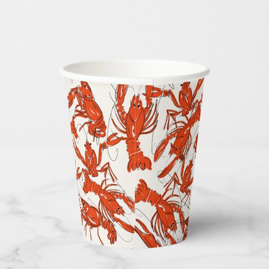 Rode rivierkreeft kookt zeevruchten verjaardagsfee papieren bekers (Rechts)