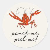 Rode rivierkreeft Pinch Me Peel Me Zeevruchten Koo Ronde Sticker (Voorkant)