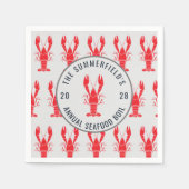 Rode rivierkreeft zeebanket zomer kreeft feest pap servet (Voorkant)