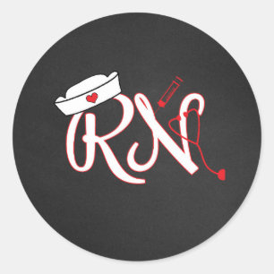 Rode RN verpleegster gunst sticker / envelop afdic