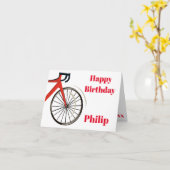 Rode Road Fietser Verjaardag Kaart (Gele Bloem)