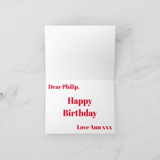 Rode Road Fietser Verjaardag Kaart (Binnen)