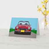 Rode Roadster Blank kaart (Gele Bloem)