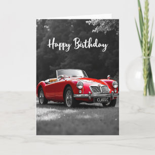 Rode Roadster Verjaardagskaart Kaart
