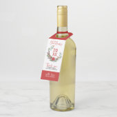 Rode Robin & Bloemen Kerstkrans Flessenhanger (Schuin)