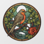 Rode Robin Glas in lood Stijl Zon Catcher Raamsticker (Vel)