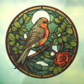 Rode Robin Glas in lood Stijl Zon Catcher Raamsticker (Vel 3)