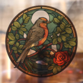 Rode Robin Glas in lood Stijl Zon Catcher Raamsticker (Vel 2)