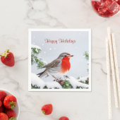 Rode Robin Kerstmis Papieren Servet (Insitu)