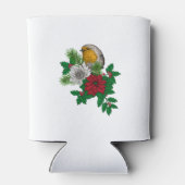 Rode robin op kerstversiering blikjeskoeler (Achterkant)