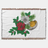 Rode robin op kerstversiering deken (Voorkant)