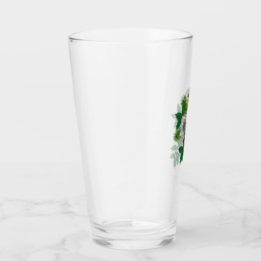 Rode robin op kerstversiering glas (Rechts)