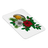 Rode robin op kerstversiering magneet (Rechterzijde)