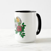 Rode robin op kerstversiering mok (Voorkant rechts)