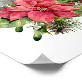 Rode robin, Poinsettia, pijnhout, heilige kerst Poster (Hoek)