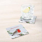 Rode Robin Vakantie Kerst Papier Onderzetter (Insitu)