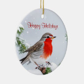 Rode Robin Vakantie Kerstmis Ornament (Rechts)