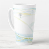 Rode Robin Vogel & Winter Landschap Latte Mok (Linkerhoek)