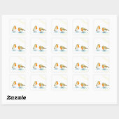 Rode Robins in de Rechthoekige Sticker van de wint (Vel)