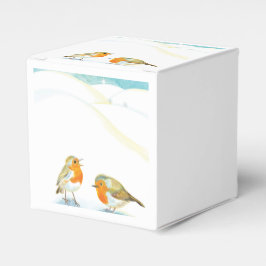 Rode Robins in de winter Bedankdoosjes