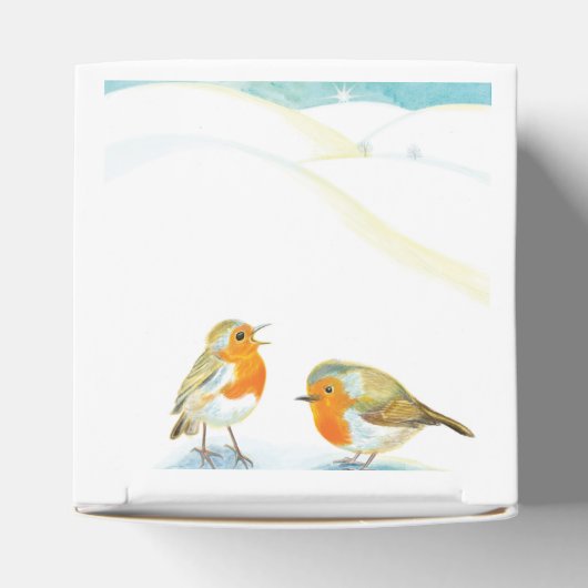 Rode Robins in de winter Bedankdoosjes (Bovenkant)