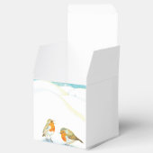 Rode Robins in de winter Bedankdoosjes (Geopend)
