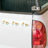 Rode Robins in de winter Bumpersticker (Op Truck)