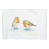 Rode Robins in de winter Kussensloop (Voorkant)