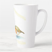 Rode Robins in de winter Latte Mok (Rechts)