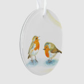 Rode Robins in de winter Ornament (voorkant)