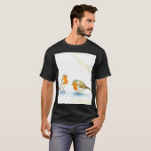 Rode Robins in de Winter T-shirt (Voorkant volledig)