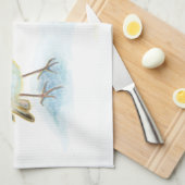 Rode Robins in de winter Theedoek (Quarter Fold)